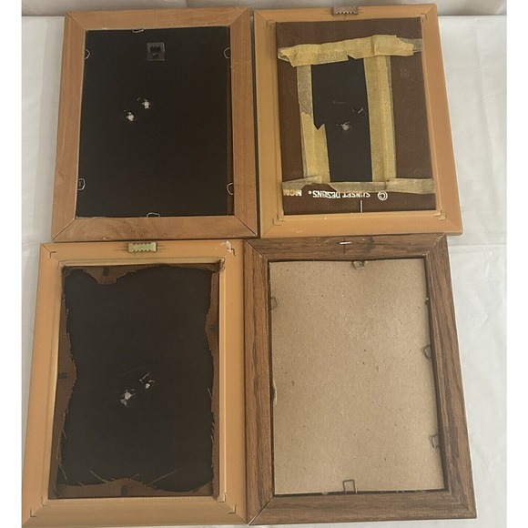 Vtg Crewel Embroidery Native American Southwest Framed Complete Set Of 4 - Picture 7 of 7